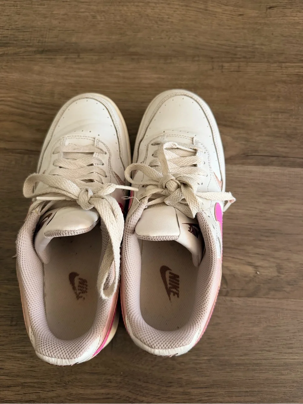 Nike Court Vision Low White Pink Sneakers Women’s Size 8